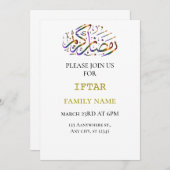 Ramadan Kareem kleurrijke iftar uitnodiging (Voorkant / Achterkant)
