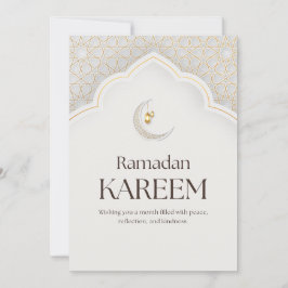 Ramadan Kareem Lantaarn & Halve Maan Kunst Feestdagenkaart