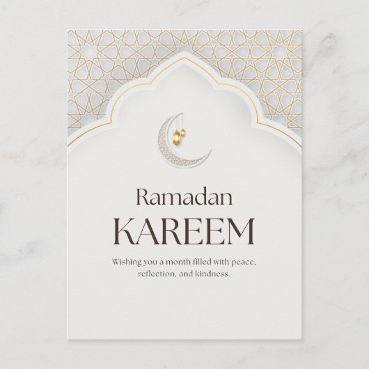 Ramadan Kareem Lantern & Crescent Art Briefkaart (Voorkant)
