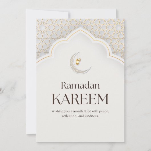 Ramadan Kareem Lantern & Crescent Art Feestdagenkaart (Voorkant)