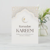 Ramadan Kareem Lantern & Crescent Art Feestdagenkaart (Staand voorkant)