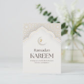 Ramadan Kareem Lantern & Crescent Art Feestdagenkaart (Staand voorkant)