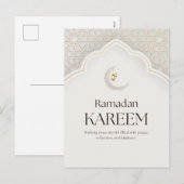 Ramadan Kareem Lantern & Crescent Art Feestdagenkaart (Voorkant / Achterkant)