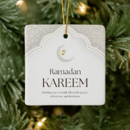 Ramadan Kareem Lantern & Crescent Art Keramisch Ornament