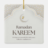 Ramadan Kareem Lantern & Crescent Art Keramisch Ornament (Achterkant)