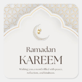 Ramadan Kareem Lantern & Crescent Art Vierkante Sticker