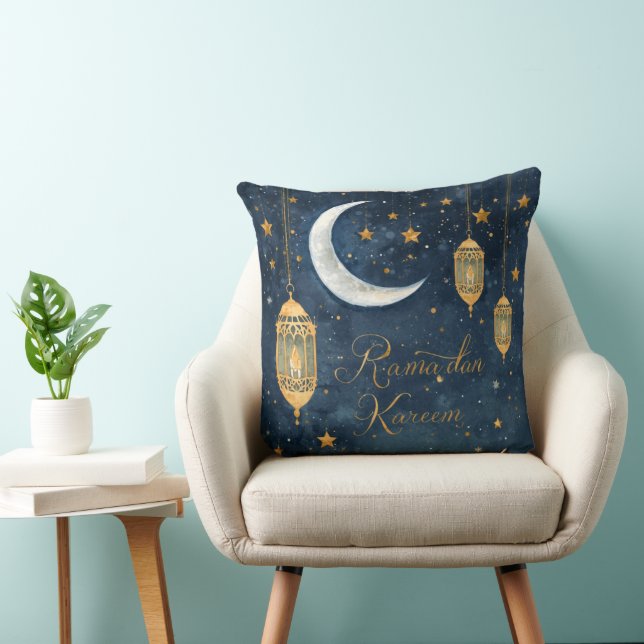 Ramadan Kareem Lantern & Moon Pillow Kussen (Stoel)