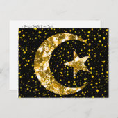 Ramadan Kareem moon en ster Briefkaart (Voorkant / Achterkant)