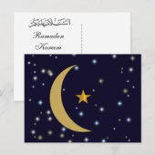 Ramadan Kareem moon en ster Briefkaart (Voorkant / Achterkant)