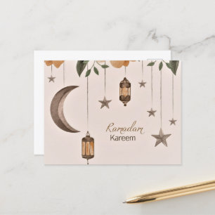 Ramadan Kareem moon en sterren Briefkaart
