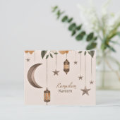 Ramadan Kareem moon en sterren Briefkaart (Staand voorkant)