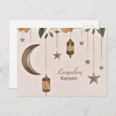 Ramadan Kareem moon en sterren Briefkaart (Voorkant / Achterkant)