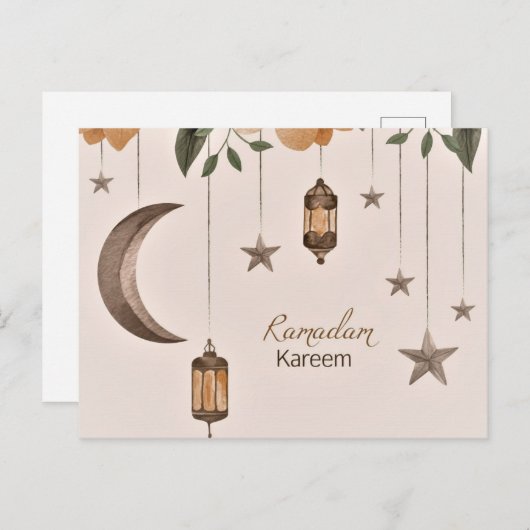 Ramadan Kareem moon en sterren Briefkaart (Voorkant / Achterkant)