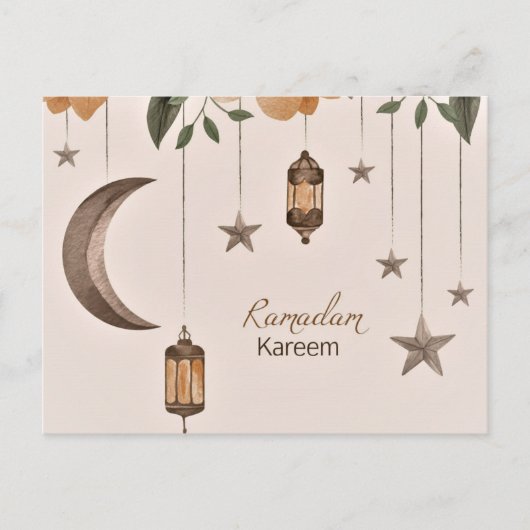 Ramadan Kareem moon en sterren Briefkaart (Voorkant)