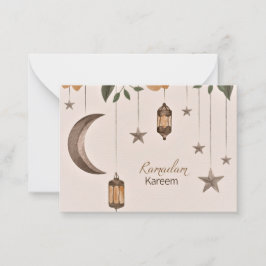 Ramadan Kareem moon en sterren Notitiekaartje