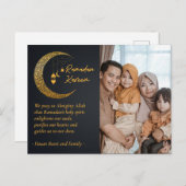 Ramadan Kareem Moon gepersonaliseerde fototekst Feestdagenkaart (Voorkant / Achterkant)