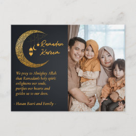 Ramadan Kareem Moon gepersonaliseerde fototekst Feestdagenkaart