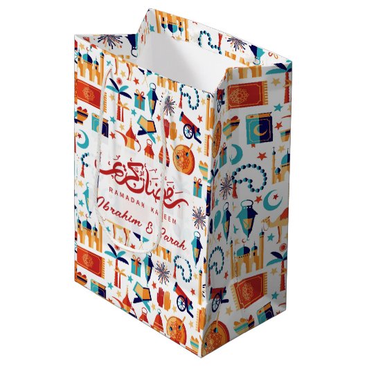 Ramadan Kareem Moslim Kinder Happy Eid Medium Cadeauzakje (Voorkant Gekanteld)