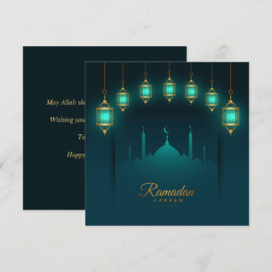 Ramadan Kareem Mubarak Gold Islamic Lantern Mosque Feestdagenkaart