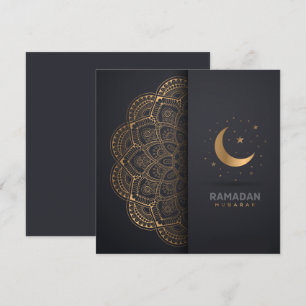Ramadan Kareem Mubarak Golden Mandala Cresent Star Feestdagenkaart