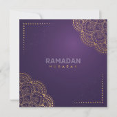 Ramadan Kareem Mubarak Golden Mandala Paars Feestdagenkaart (Voorkant)
