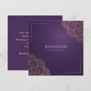 Ramadan Kareem Mubarak Golden Mandala Paars Feestdagenkaart
