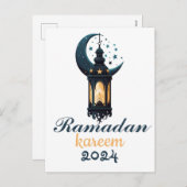 Ramadan Kareem Mubarak Lantaarn ramadan 2024 Feestdagenkaart (Voorkant / Achterkant)