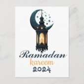 Ramadan Kareem Mubarak Lantaarn ramadan 2024 Feestdagenkaart (Voorkant)