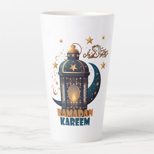 Ramadan Kareem Mubarak Lantaarn ramadan 2024 Latte Mok (Voorkant)