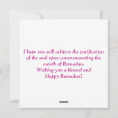 Ramadan Kareem Mubarak Waterverf Crescent Feestdagenkaart (Achterkant)