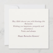 Ramadan Kareem Mubarak Waterverf Cresent Floral Feestdagenkaart (Achterkant)