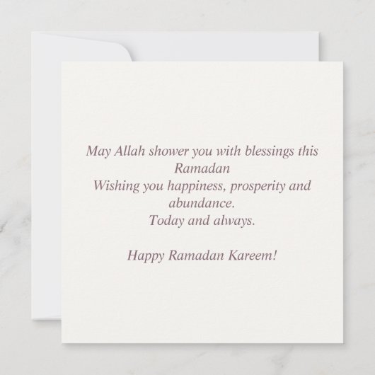 Ramadan Kareem Mubarak Waterverf Cresent Floral Feestdagenkaart (Achterkant)