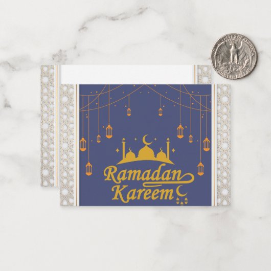 Ramadan Kareem Notitiekaartje (Voorkant / Achterkant in situ)