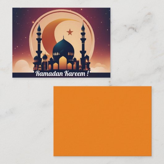 Ramadan Kareem ! Notitiekaartje (Voorkant / Achterkant)
