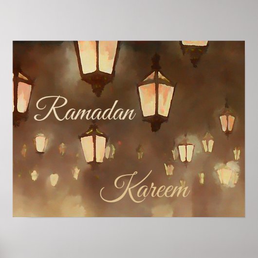 Ramadan Kareem -  painting with lampards  Poster (Voorkant)