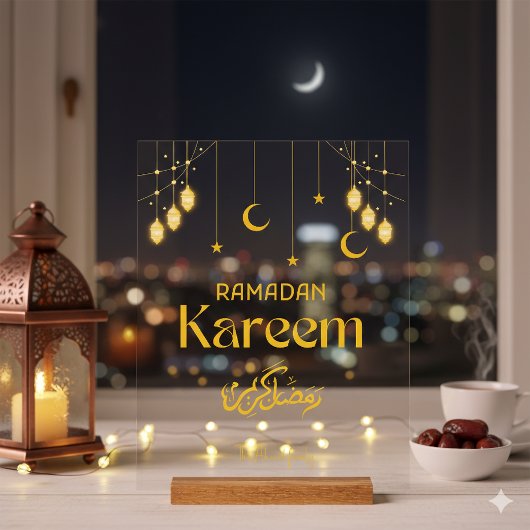 Ramadan Kareem Personalized Acrylic Sign Minimal Acryl Bord