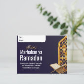 Ramadan Kareem Postal Kaart met aangepaste naam (Staand voorkant)