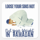 Ramadan Kareem Pray Vierkante Sticker (Voorkant)