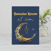 Ramadan Kareem Ramadan Mubarak Folie Uitnodiging (Staand Voorkant)