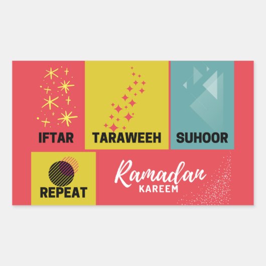 Ramadan Kareem Rechthoekige Sticker (Voorkant)