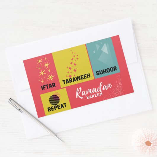 Ramadan Kareem Rechthoekige Sticker (Envelop)