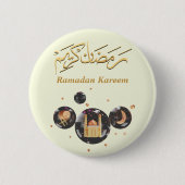 Ramadan Kareem Ronde Button 5,7 Cm (Voorkant)