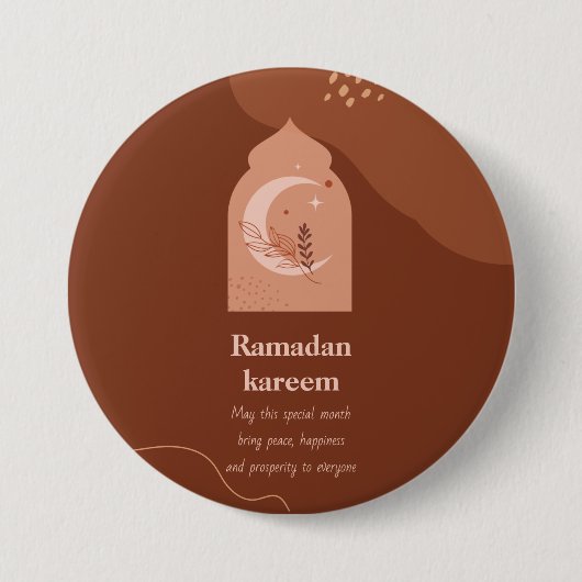 Ramadan Kareem Ronde Button 7,6 Cm (Voorkant)