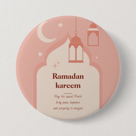 Ramadan Kareem Ronde Button 7,6 Cm (Voorkant)