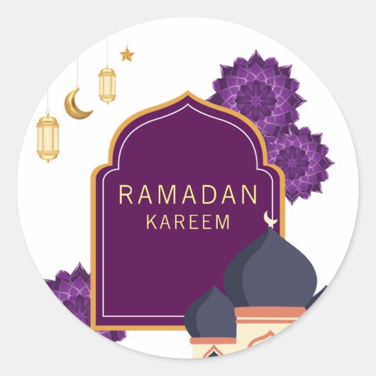 Ramadan Kareem Ronde Sticker (Voorkant)