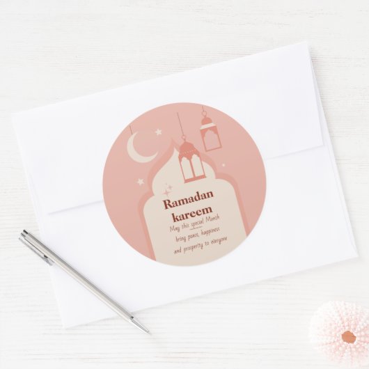 Ramadan Kareem Ronde Sticker (Envelop)