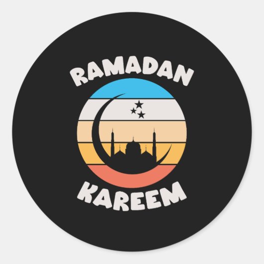 ramadan kareem ronde sticker (Voorkant)