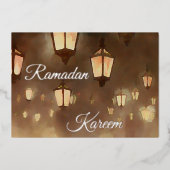 Ramadan Kareem - schilderij met lampards Folie Uitnodiging (Voorkant)