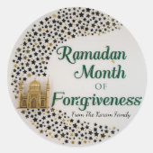 Ramadan Kareem thema cadeau sticker voor viering (Voorkant)
