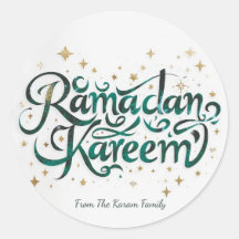 Ramadan Kareem thema cadeau sticker voor viering